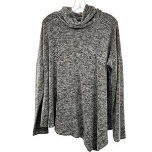 Wonderland Women's Cowl Neck Sweater Assymetrical Hem Heathered Size Small